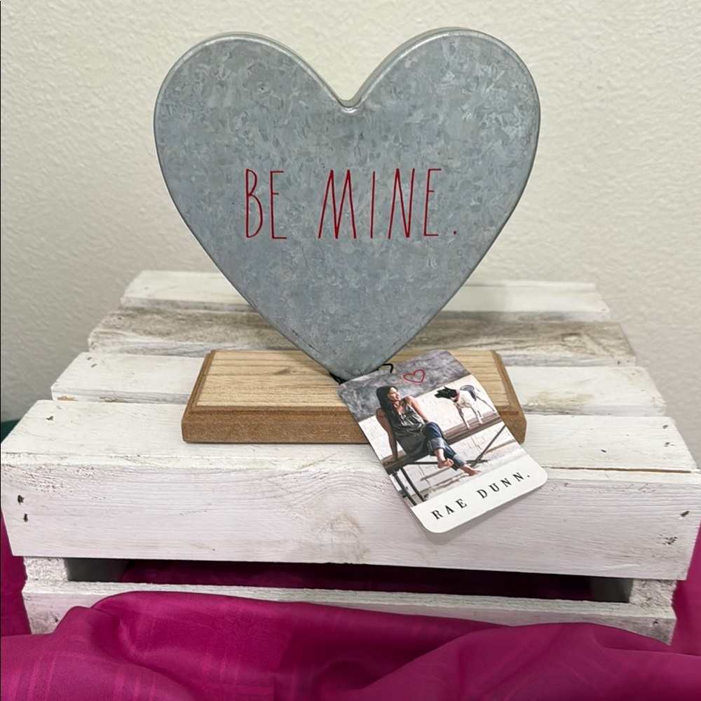 Rae Dunn Gray and Red Heart Decor Accent